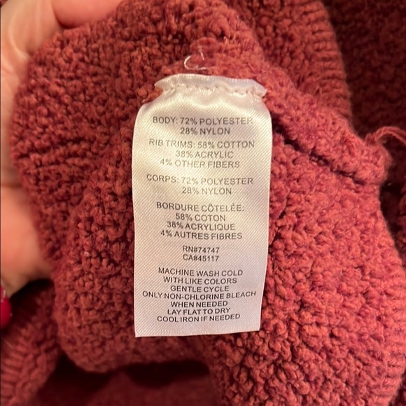 Natural Reflections Burgundy Zip Up Jacket with Stand-Up Collar - Picture 4 of 5